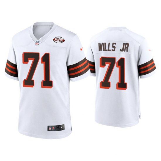 Men Cleveland Browns #71 Jedrick Wills Jr Nike White 1946 Collection Alternate Game NFL Jersey->cleveland browns->NFL Jersey